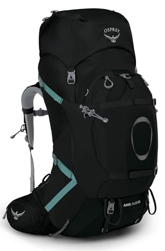 Osprey Ariel Plus 60L Women's Backpacking Backpack, Black, WXS/S