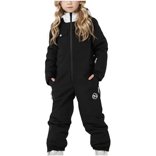 YRAETENM Snow Suits Kids Girls Boys One Piece Winter Waterproof Windproof Snowboard Jumpsuits Outdoor Warm Ski Suit Coveralls