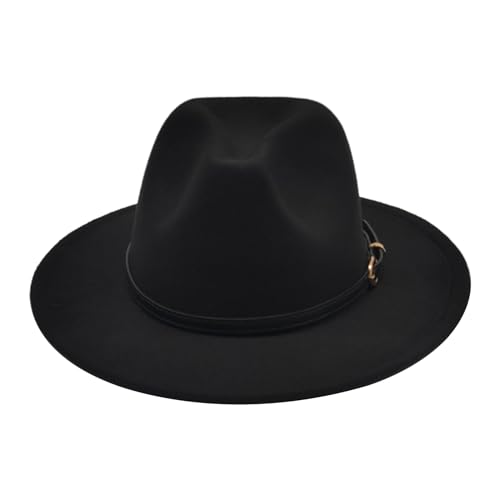 Kids Fedora Hat Classic Wide Brim Fedora Hat for Boys Girls Felt Hat Panama Hat with Belt Buckle2