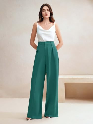 Image of KOTTY Women's Elegant High-Waist Wide-Leg Trousers for Office & Casual Wear