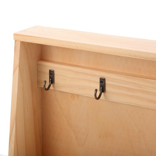 Organizador de llaves artistico de madera tallada caja vintage de pared con tacto suave 4