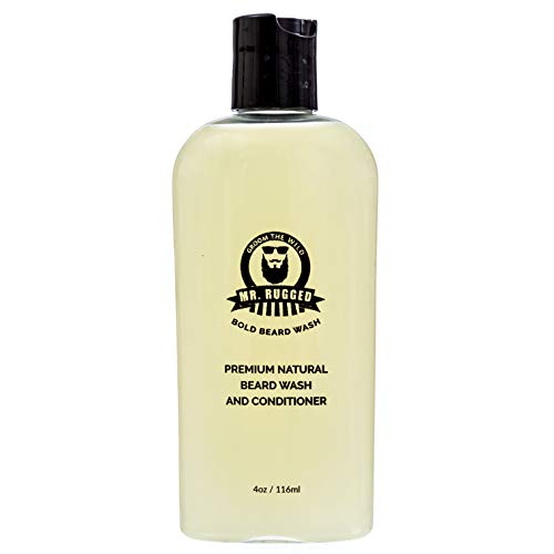 Mr Rugged Beard Wash And Conditioner For Men – (Peppermint 2-In-1, 4Oz Bottle) Natural Beard Shampoo For Soft Beard – Strengthen And Improve Facial Hair Growth #TOP7