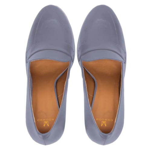 Image of MOOMMO Women Chunky Block Heel Pumps Closed Round Toe Slip On Oxford Loafers Shoes High Heels Snakeskin Work Pump Suede Loafer for Office Ladies Classic Formal Business Professional Fall 4-13 M US