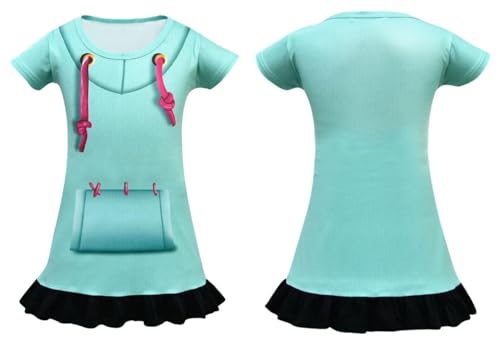 Lito Angels Princess Racing Girl Fancy Dress Up Costume Set including Leggings for Kids Girls Age 7-8 Years, Mint Green - Image 3