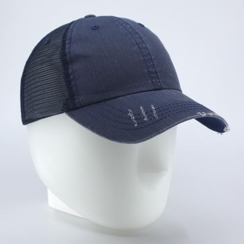 Image of The Vintage Year Distressed Cotton Unstructured Soft Mesh Breathable Adjustable Dirty Wash Dad Hat Trucker Baseball Cap