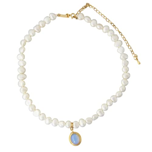 La Mejor Lista de Gargantillas Top 10. 46 Collar de perlas naturales cultivadas para mujer elegante gargantilla dama regalo aniversario cumpleaños