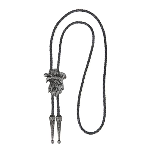 Image of Western Cowboy Patriotic Eagle Bolo Tie USA 250th Anniversary | Premium braided leather, anti-tarnish alloy pendant, adjustable sliding clasp, patriotic bolo tie for USA 250th Anniversary