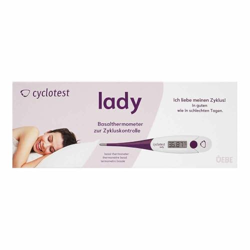 cyclotest lady Basalthermometer mit Tasche und Kurvenblättern zur Zykluskontrolle NFP Thermometer digital