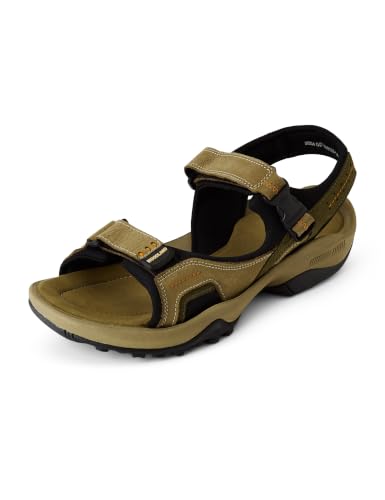 Image of Woodland Men's Camel Elephant Print Nubuk Sandals-UK-5 (EURO 39)