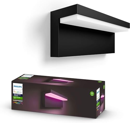 Philips Hue White & Color Ambiance Nyro Wandleuchte Outdoor (1.020 lm), dimmbare Leuchte für das Hue Lichtsystem mit 16 Mio. Farben, smarte...