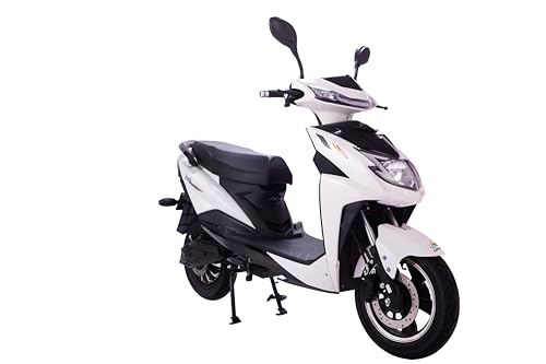 Image of AMO Electric Scooter Jaunty Pro Lithium Two Wheeler 70Km-100Km Low Speed Non-RTO in whie with Portable Charger Ex-Showroom