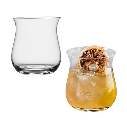 MISNODE Juego de 2 Copas de Martini sin Tallo, Copas de Cóctel, Cristalería de Barra Transparente, Juego de Copas de Martini Elegantes, Aptas para Lavavajillas, Copas de Martini,