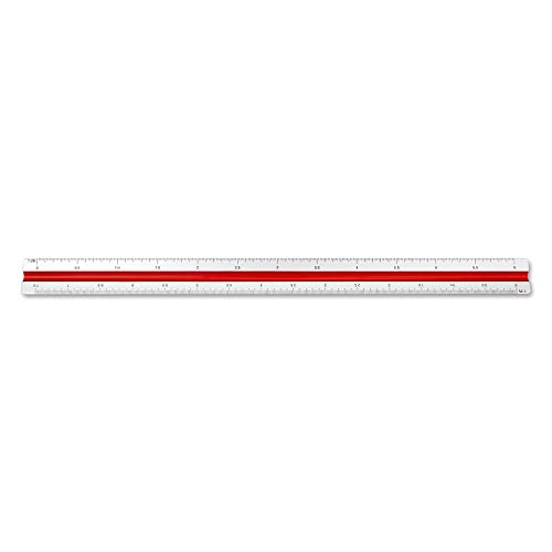 Image of Alumicolor Aluminum Mechanical Metric Color-Coded Solid Drafting Scale, 30CM, Silver