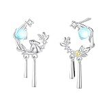「シルバーサンダー」ピアス レディース 人气 月 うさぎ 3月 誕生石 アクアマリン お守り 金属アレルギー対応 シルバー 925 揺れる ピアス かわいい 入学式 誕生日 ホワイトデー プレゼント 女性 人气