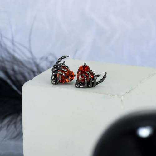 OHAYOO Skeleton Hand Earrings 925 Sterling Silver Skull Earrings Halloween Stud Earrings Gothic Jewelry Gifts for Women Men3