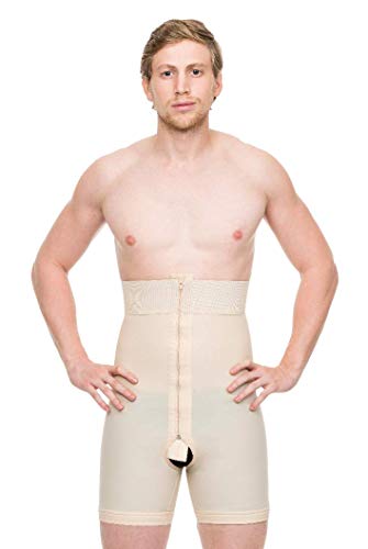 Isavela Male High-Waist Abdominal Cosmetic Surgery Compression Girdle Mid Thigh w/Zippers (MG09)3