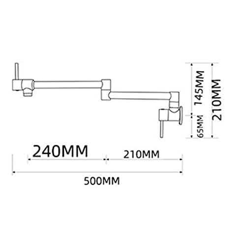 Mitigeur mural orientable en laiton pour remplir les marmites