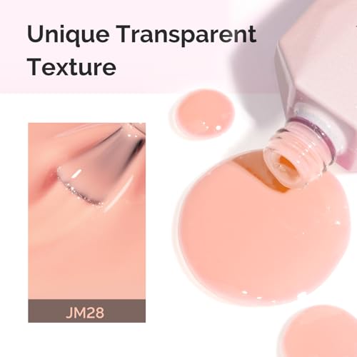 Image of MelodySusie Nude Gel Nail Polish, 0.5Fl.oz Jeweliver Milky Gel Polish Milky Nude Pastel Color Sheer Gel Nails Soak Off UV LED Light Cure Gift for Manicure Nail Art DIY at Home JM28