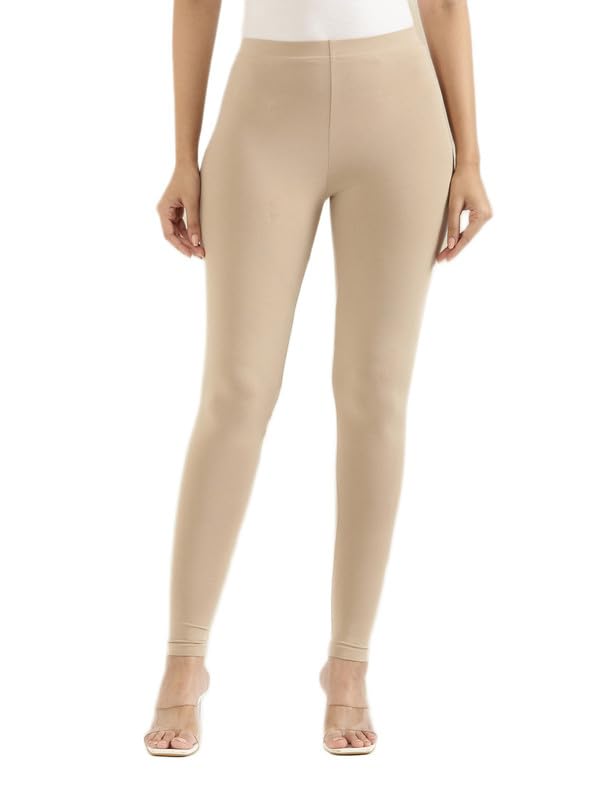 GO COLORS Soft Cotton Stretch Ankle Length Leggings for Women | Breathable