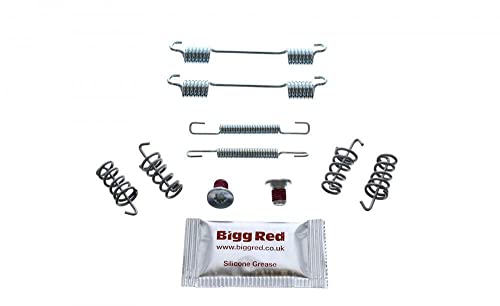 Bigg Red - Parking Hand Brake Shoe Fitting Kit - Fits Rear Disc Brake Drum dia 164mm, Shoe width 20mm - Compatible with,