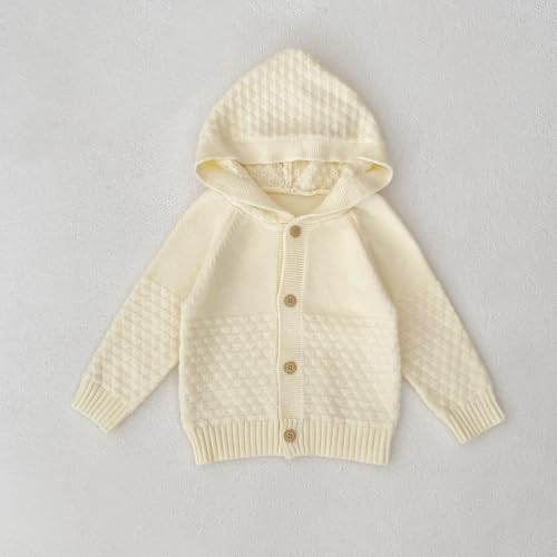 Baby Girls Boys Ribbed Knitted Sweater Cardigan Autumn Winter Warm Hooded Toddler Solid Button Up Long Sleeve Tops2