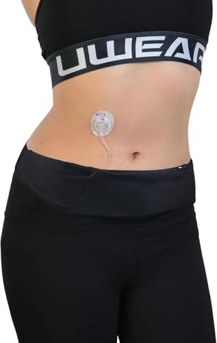 Dia-Belly Belt Insulinpumpengürtel - bequem, diskret und sicher - mit Innentasche mit Reißverschluss und Schlauchöffnungen - passend für alle Pumpen (S/M 55-80cm (21.65-31.49in))