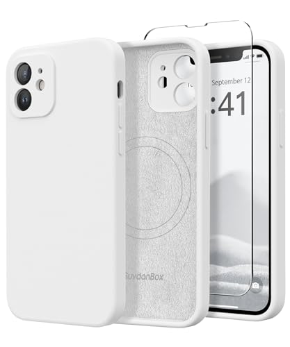 SuydanBox Magnetic for iPhone 12 Case Silicone White