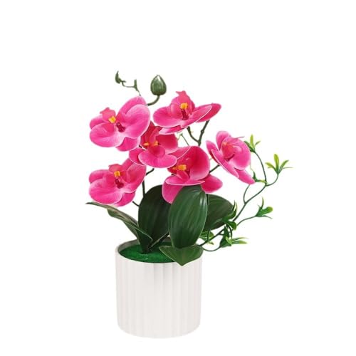 XIZHI Orchidea artificiale in vaso, 28,4 cm, realistica al tatto,