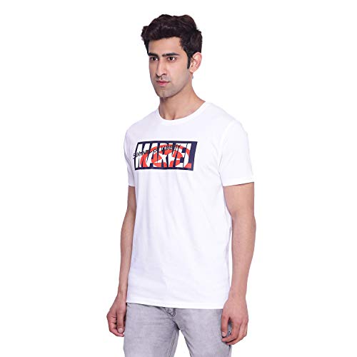 Image of Marvel Avengers by Wear Your Mind Men Round Neck Short Sleeves Knitted T-Shirt