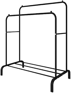 UDEAR Garment Rack,Freestanding Double Rod Clothing Racks for Hanging Clothes,Black