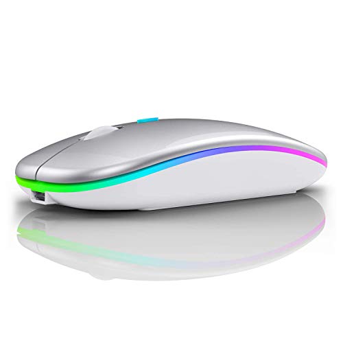 LiBO&HKBO Bluetooth Mouse Dual Mode 2.4Ghz Wireless Mouse LED Rechargeable Mute button Portable Optical Office Mouse for PC MacBook Laptops Windows Mac OS iPad OS