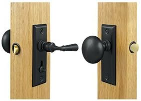212 Main Rectangular Storm Door Latch Tubular Lock, Black - Solid