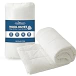 SPRINGSPIRIT Premium All-Season Wool Duvet 7-9 Tog | 200x200cm Double | 100% Washable New Zealand Wool & Cotton Cover | Year-Round Temperature Regulating & Hypoallergenic Quilt