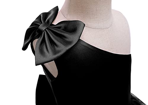 Klfflgid Baby Girl Tulle One Shoulder Dresses Toddler Flower Girl Bowknot Formal Party Wedding Dress Tutu Gown Size 120 thumb #3