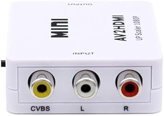 AV to HDMI Converter, RCA to HDMI, 1080P Mini RCA Composite CVBS Video Audio Converter Adapter Support PAL/NTSC for TV/PC/ PS3/ STB/Xbox VHS/VCR/Blue-Ray DVD Players (AV2HDMI)