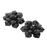 ROMISBABA Cubiertas Decorativas para Gemelos de Camisa 2 Piezas Cristales de Imitación en Diseño Floral Negro, Accesorio Metálico Ligero para Camisas y Chaquetas, Adecuado para