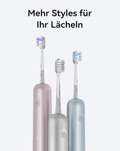 Laifen Wave elektrische Zahnbürste, Oszillation & Vibration elektrische Schallzahnbürste für Erwachsene mit 3 Bürstenköpfen, IPX7 wasserdicht magnetisch wiederaufladbar Reisezahnbürste (Alu Rosa) – Bild 4