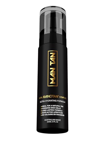 MAN TAN Sunless Tanner Mousse | AMINOTAN - The Best Clear Self Tan Mousse For Men. Works With Hair + Sweat Proof - 6.7Fl/200ml
