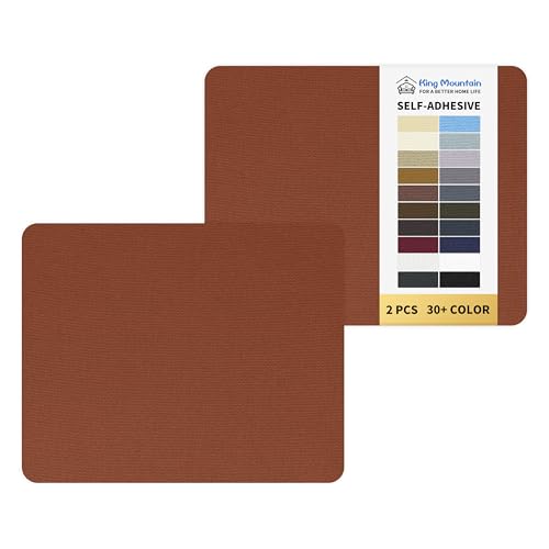 KING MOUNTAIN Canvas Repair Patch 9 x11 Inch 2 Pcs Self-Adhesive Waterproof Fabric Patch for Sofas, Tents, Furniture,Tote Bags, Car Seats (Walnut Brown)