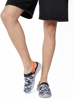 KazarMax Wanderer Black Camo Clogs Sandals for Men -9 UK