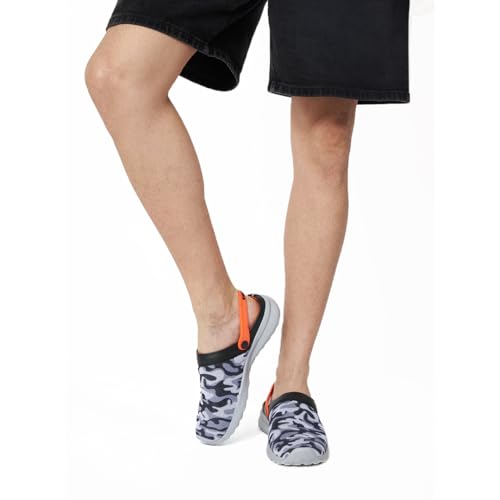 KazarMax Wanderer Black Camo Clogs Sandals for Men -9 UK