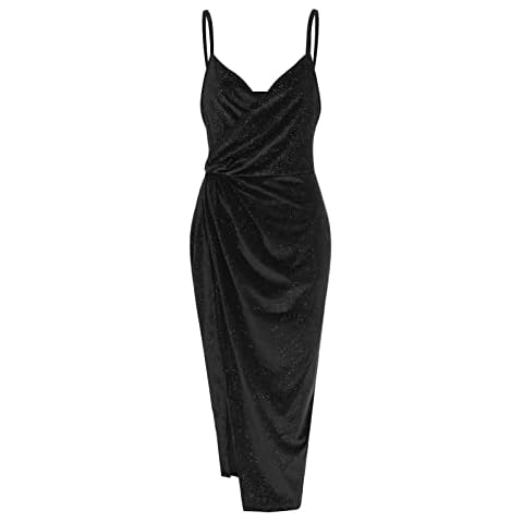 Celucke Women's Dresses Casual Dress Wear Women's Gold Velvet Sling Slit Bronzing Sexy Nightclub Evening Dress Dress Plus Size Dress Ling Cover