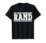 Rand Surname Funny Team Family Last Name Rand T-Shirt