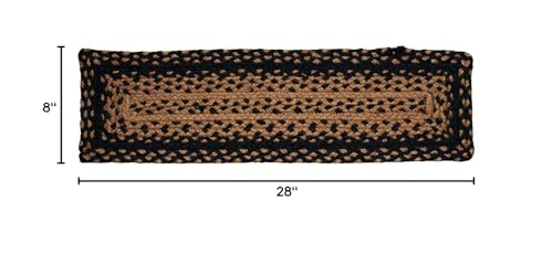 Ebonypremiumbraidedcollectionprimitiverusticfarmhousestylejutecotton30daysriskfreeaccentrugblackandnaturalcolor8x28rectangularstairtreads Urban Country Home Decor Ebony premium braided collection primitive rustic farmhouse style jutecotton 30 days risk free accent rug black and natural color 8×28 rectangular stair treads urban country home decor