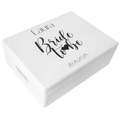 Creative DECO Blanca Personalizada Caja de Regalos Originales para la Novia Boda Regalo | Caja Madera de Recuerdos Especiales para Futura Esposa | Parejas Aniversario Matrimonio