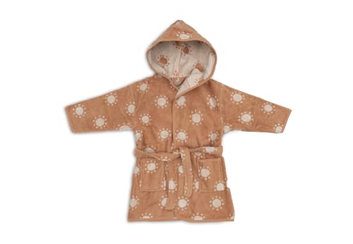 Jollein Albornoz infantil de 1 a 2 años - Jacquard, color sol - 100% algodón - Tejido de rizo - Certificado OEKO-TEX - Con capucha - Albornoz para niñas y niños