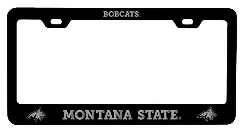 Montana State Bobcats Laser Engraved Metal License Plate Frame Black Officially Licensed Collegiate Product