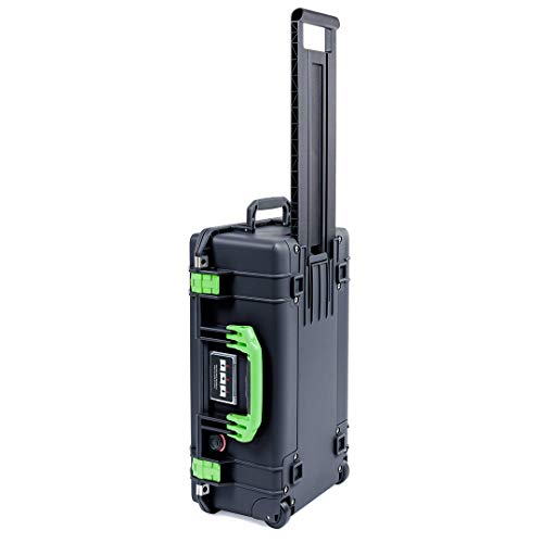 Black Pelican 1535 Air case with Lime Green Handle & latches. with Foam.