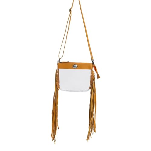 Myra Bag Clear Bag for Women - Western Upcycled Leather Shoulder Bag Sunrise Yellow