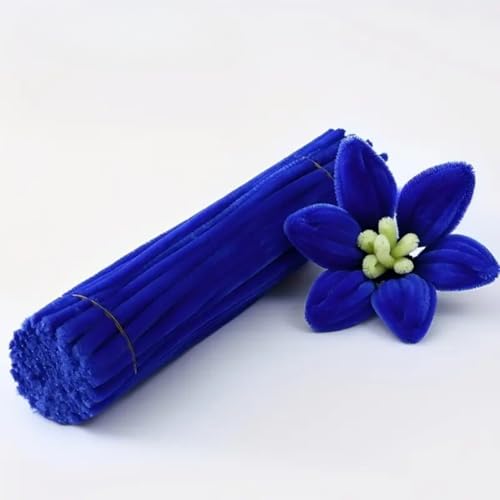 Inkarto Dark Blue Pipe Cleaner for Craft & Bouquet – 100 Pcs, 30 cm Flexible Chenille Stems – DIY Craft Supplies, Floral Art, Kids Projects & Decorations